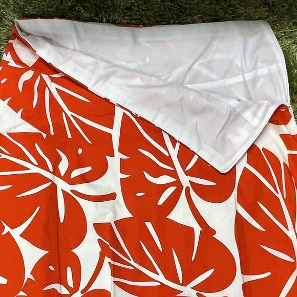 Vintage Orange & White Tropical Mini Skirt | Size L** - Picture 2 of 3